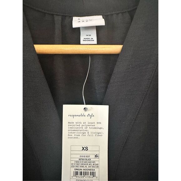 A New Day Black Oversize V Neck Business Casual Top Size XS New - Picture 3 of 4
